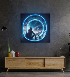 Astronaut In The Spacecraft Led Neon Sign Light Pop Art