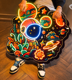 Astronaut Plant Universe Led Neon Sign Light Pop Art