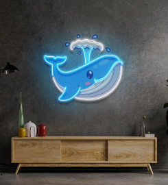 Baby Whale Spout Led Neon Sign Light Pop Art