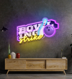 Bowling Strike Led Neon Sign Light Pop Art