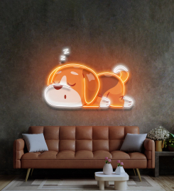 Dog Falling Asleep Led Neon Sign Light Pop Art