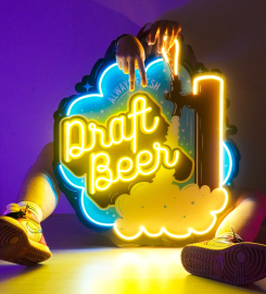 Draft Beer Led Neon Sign Light Pop Art