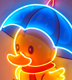 Duck Walking Under Rain Led Neon Sign Light Pop Art