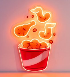 Flying Fried Chicken Led Neon Sign Light Pop Art