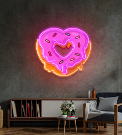 Heart Shaped Donut Led Neon Sign Light Pop Art