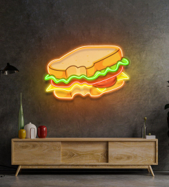 Hot Cheese Sandwich Led Neon Sign Light Pop Art