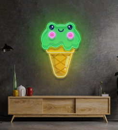 Ice Cream Cone Frog Led Neon Sign Light Pop Art