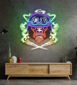 Monkey Soldier Led Neon Sign Light Pop Art