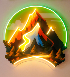 Mountain Landscape Led Neon Sign Light Pop Art