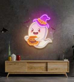 Playful Ghost Floating Led Neon Sign Light Pop Art