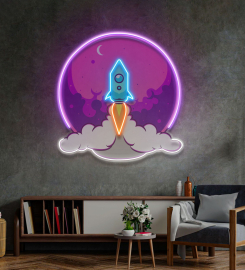 Rocket Launch Led Neon Sign Light Pop Art