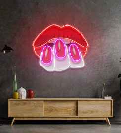 Sexy Hands On Lips Led Neon Sign Light Pop Art