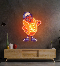 Sportie Hotdog Guy Led Neon Sign Light Pop Art