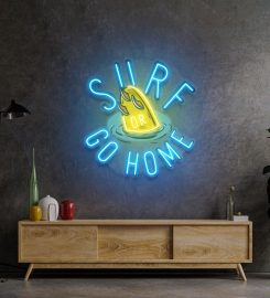 Surf Or Go Home Led Neon Sign Light Pop Art