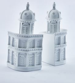 2 Pieces White Resin Artistical Architectural Bookends Set Decor Ornament Sculpture Art