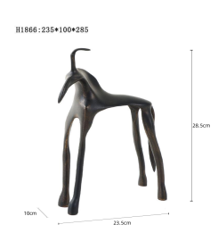 Abstract Horse Figurine in Dark Bronze Tin-Alloy: Perfect for Modern Home and Office Decor Large