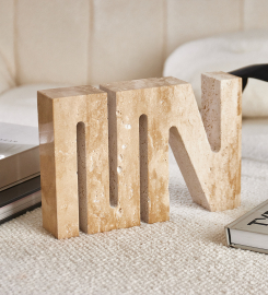 Beige Marble Letter Sculpture: Timeless Elegance for Modern Decor