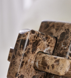 Coffee Marble Loop Sculpture: Modern Elegance in Artistic Design