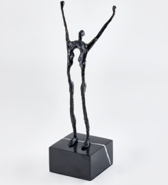 Dark Bronze Alloy & Marble Tabletop Figurine: Timeless Elegance for Your Space