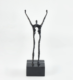 Dark Bronze Alloy & Marble Tabletop Figurine: Timeless Elegance for Your Space