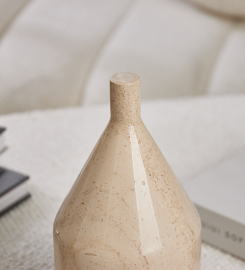 Elegant Beige Marble Bottle Sculpture: A Timeless Addition to Modern Decor