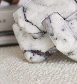 Grey Marble Loop Sculpture: Elegant Modern Art for Your Space