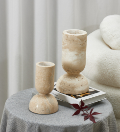 LEWES MARBLE CANDLE HOLDER -MEDIUM