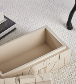 Modern Beige Resin Storage Box-Suitable Small for Living Rooms and Offices