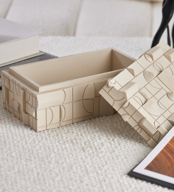 Modern Beige Resin Storage Box-Suitable Small for Living Rooms and Offices