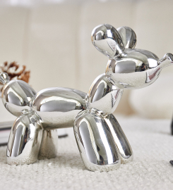 Nordic Style Electroplated Silver Balloon Dog, Decoration Home Living Room TV Cabinet Wine Cabinet Desktop Decoration Small Decoration