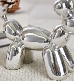 Nordic Style Electroplated Silver Balloon Dog, Decoration Home Living Room TV Cabinet Wine Cabinet Desktop Decoration Small Decoration