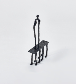 Sleek Dark Bronze Alloy Tabletop Figurine for Modern Decor