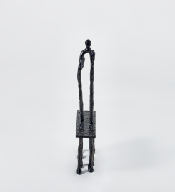 Sleek Dark Bronze Alloy Tabletop Figurine for Modern Decor